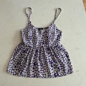 Zaful Purple and White Floral Top